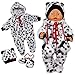Produktbild Unbekannt Puppenkleidung 3-TLG.Set Schneeanzug für Puppe wie z.B. Baby Born bis 43 cm (ohne Puppe) (Weiß-Schwarz)