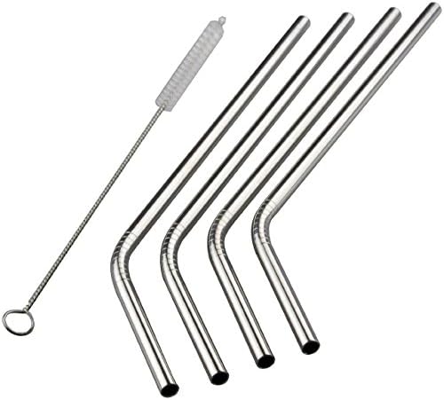 Shiney Stainless Steel Straws,Free Cleaning Brush Included Strongest Reusable Eco Friendly Drinking Straws