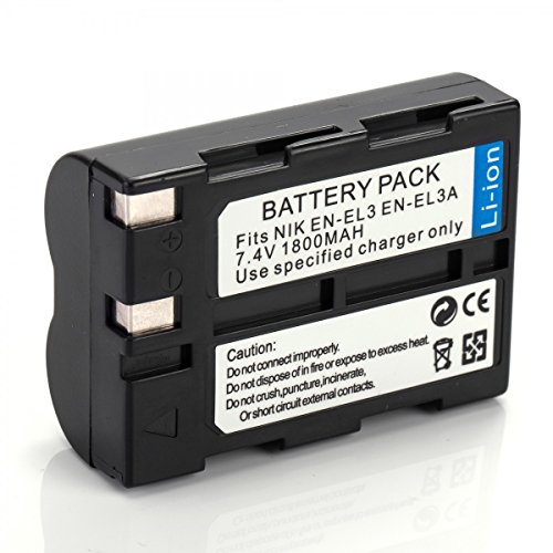 Rusty Bob - Nikon EN-EL3   EN-EL3a Nikon  1800mAh  100  compatible avec D50  D70  D70 s  D80  D90  D100  D200  D300  D300  D700 - batterie seulement