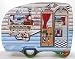 Produktbild Blechdose Wohnwagen blau 27 cm Keksdose Deko Box Dose Camper Retro
