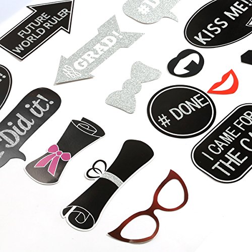 LUOEM Graduierung Foto Requisiten 2017 Graduierung Phtoto Stand Requisiten Photo Booth Requisiten Kit Mitbringsel für Geburtstag Hochzeit Baby Shower Party liefert 24pcs - 4