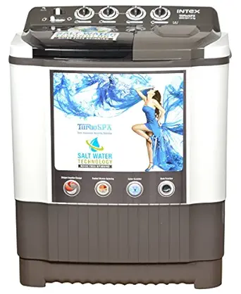 Intex 7.6 kg Semi-Automatic Top Loading Washing Machine (WMS76ST, White and Gray)