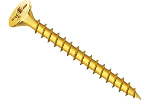 LAUTECH Wood Screw 6.0x100mm Multi-Purpose Pozi Screws Woodscrews 50 Pieces Pcs - Zinc Yellow Passivated 1 Box Pack Countersunk Multipurpose and Compatible with Elite Performance for Joinery and DIY tasks