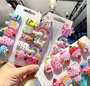The Mayras Creations Unicorn Ice Cream Hair Clips Set Baby Hairpin For Kids Girls