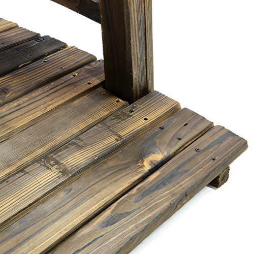 Nexos Holzbrücke rustikal braun, ca. L150 x B67 x H55 cm, bis 150 kg belastbar - 4