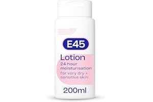 E45 Dermatological Moisturising Lotion 200 ml – Body Lotion – Daily Moisturiser for Long-Lasting Hydration for Dry Skin and Sensitive Skin – Protect from Dryness, Reduce Redness and Flaking
