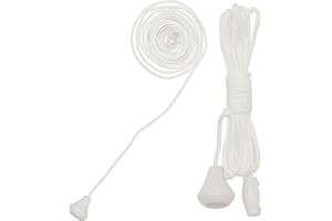 SHENLONG 2pcs Replacement Cord Pull for Ceiling Switch,Nylon Pull Cord Light Switch Bathroom Light Pull Cord,1.5m Light Pull Cord String with Connector for Ceiling Switches Bathroom Bedroom(white)