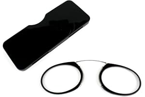 KoKoBin Lunettes pour Lire Sans Branche pour Hommes et Femmes, Mini Portable Pince Nez Lunettes de Lecture Légères(Noir,+3.0)