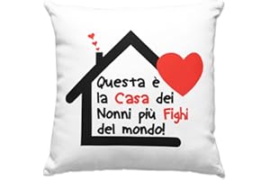 VULFIRE Nonni Cuscino Federa Regalo uomo donna compleanno originale Idee Regali per Natale festa dei nonni, Nonni più fighi del mondo - senza Imbottitura (Bianco, 40_x_40_cm)