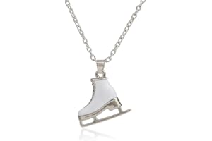 My Shape Fashion Weiß Emaille Zink Legierung Schlittschuhe Schuhe Big Anhänger Lang Herren Frauen Halskette