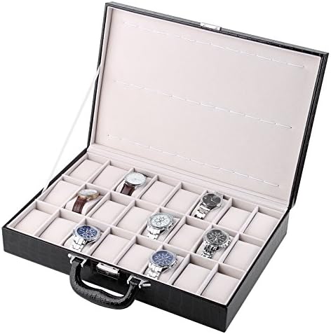 Watch storage box Leather jewelry box High-end watch packaging Finishing box Bracelet plate Watch stand , 24 bit +12 suitcase