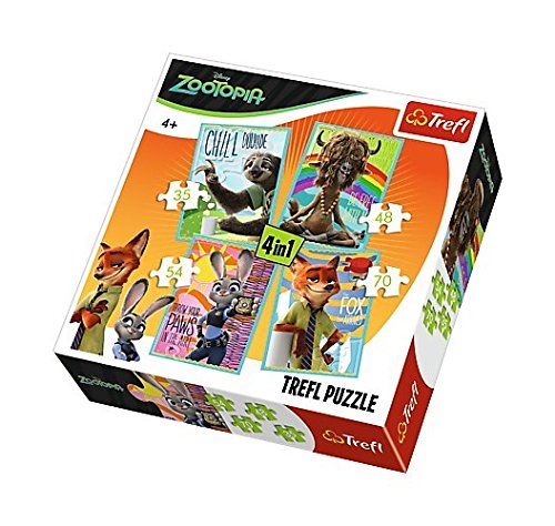 Preisvergleich Produktbild Trefl 34258 - Puzzle 4-in-1 Zoomania