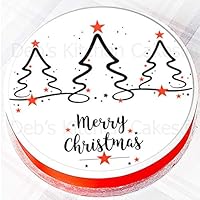 Christmas Cake Topper Cute Santa Edible Icing Square 7.5" 19cm - View #2