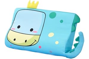 CHAMPRACER Schlummerkids Kissen Original,Kinderkissen für Besserenund Gesünderen, Calmly Ergonomisch, Kawaii Tiere Kissen, Atmungsaktiv und Hautfreundlich （Mit Kopfkissenbezug） (Dinosaurier,50*30 cm)