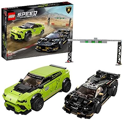 LEGO® Speed Champions - Lamborghini Urus ST-X & Lamborghini Huracán Super Trofeo EVO, Jouet Voiture 8 Ans Et Plus, 663 Pièces - 76899