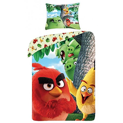 Parure di letto 1 persona Angry Birds - 140 x 200 cm + 70 x 90 cm