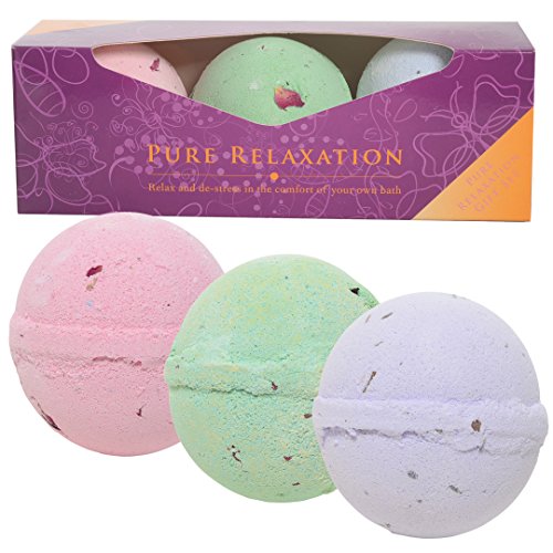VALENTINE'S SPECIAL OFFER (CRAZY PRICE): Fizz Bath Bombs Giant Bath Bomb Gift Set For Ladies Who Love To Relax In the Bath. The "Pure Relaxation" Bath Set Includes 3 Massive Bombs in Relaxing, De-Stressing and Calming Scents, Loaded With Shea Butter. Makes A Great Gift For Her.