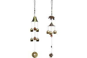 ZBHDEYG 2 grandes cloches en métal pour accrocher la tente de la maison, décoration de jardin avec cloches à vent