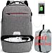 Produktbild Laptop-Reiserucksack für 17,3"- Hohe Kapazität RFID Business-Rucksack Wasserfest College-Computer-Tasche für Männer und Frauen mit USB Anschluss und Schuhabteil Grau
