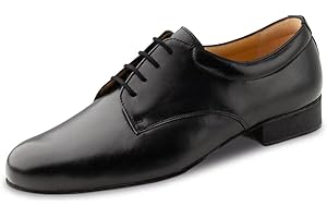 Werner Kern Mens Dance Shoes 28059 - Black Leather - Extra Wide - 0,75" Ballroom Heel - Made in Italy