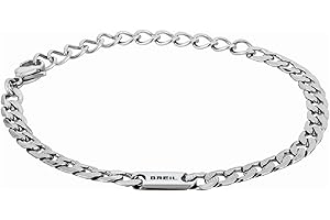 Breil, Collezione Groovy, Bracciale Uomo, Catena in Acciaio Satinato, Pratica Chiusura a Moschettone, Misura 21 cm, Idee Regalo Uomo e Ragazzo