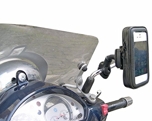 Supporto staffa scooter Vespa Piaggio Honda Yamaha Kymco Suzuki per smartphone Made In Europe (Impermeabile Iphone 5 5s 5c SE)