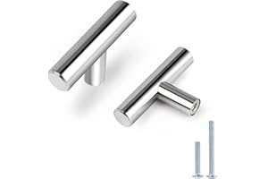 Probrico Polished Chrome Cabinet Door Knob Stainless Steel Furniture Handles Kitchen Cupboard Drawer Pull Length 50mm 2" PS201HPC 15 PCS