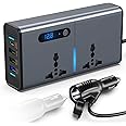 Generic Car Power Inverter 200W, DC 12V to 220V AC, 3 USB (2.4A, 1.2A, QC3.0, Type-C) & 2 AC Outlets, Black, Cigarette Lighter Plug, Compact & Portable, Ideal for Cars, SUVs & Trucks