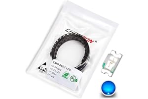 CHANZON 100 pcs 0603 Blue SMD LED Diode Lights (Small Surface Mount Chip 1.6mm x 0.8mm for PCB DC 3V 20mA) Super Bright Lighting Bulb Lamps Electronics Components Light Emitting Diodes