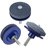 CAOQAO 3 AffûTeuse De Lames Multifonctions,Aiguiseur De Lame De Tondeuse À Gazon, Perceuse À Main De Perceuse ÉLectrique Pour Tondeuse À Gazon,Pour Tondeuses Rotatives, Pelles, Houes, Taille-Bordures
