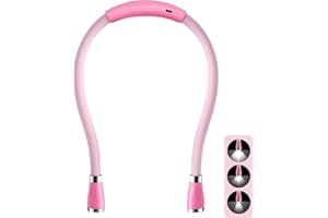 SingHong LED Neck Light, Book Light, Reading Lamp, USB-C Rechargeable, Hands Free, 4 LED Bulbs, 4 Adjustable Brightness, for Reading in Bed or Reading in Car Lamp (Pink)