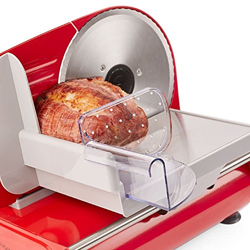 Andrew James – Elektrische Präzisions-Aufschnittmaschine Allesschneider in Rot – 19cm Klinge + 2 Extra Klingen für Brot und Fleisch – 2 Jahre Garantie - 6