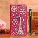 Produktbild Locaa(TM) For SONY Xperia Z5 SonyZ5 XperiaZ5 3D Bling Case Leder Schutzhülle Scratch Stoßstange Hülle Shell Schale Fall Bumper Card Holder Protection Hülle [Bunt Serie 2] Eiffelturm Schneeflocke - Rosa Holster