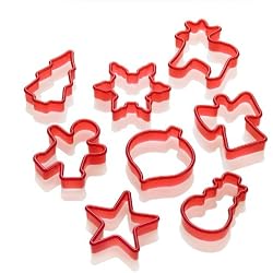 Lurch 10520 - Moldes para galletas (8 unidades), diseño de Navidad, color rojo