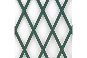 Garden Mile Set of 2-6ft Green Expanding Plastic Garden Trellis Climbing Plant Support Fence Panel Gardening Support Structure Growing Equipment Outdoor Patio Garden Porch Wall Mounted