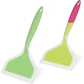 2 Pack Silicone Spatula Egg Flipper Wide Pancake Spatula Turner Kitchen Flat Thin Spatulas for Eggs Fish Pizza Pancakes Omele