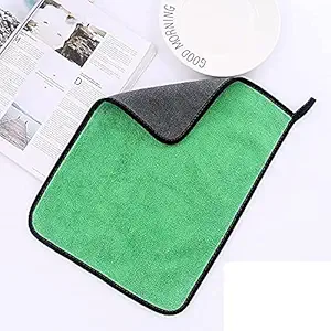 Shopperszen Microfibre Car Cleaning Cloth 600 GSM/ Multipurpose Cloths - Automotive Microfibre Towels for Car Bike Cleaning Polishing Washing & Detailing (Green)