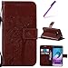 Produktbild Samsung Galaxy J3 Hülle Leder,Galaxy J3 Hülle Glitzer,Samsung Galaxy J3 Hülle Rot,Galaxy J3 Hülle Blumen,Galaxy J3 Hülle Flip Case für Mädchen,EMAXELERS Galaxy J3 2016 Tasche PU Leder Brieftasche Hülle Schutzhülle Flip Wallet Case Cover für Samsung Galaxy J3,Galaxy J310 Hülle Wishing Tree Muster PU Leather Leder Wallet Case Hülle Schutzhülle Etui mit Kartenfach Standfunktion Telefon-Kasten für Samsung Galaxy J3 2016&2015,Red Brown Wishing Tree
