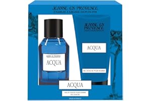 JEANNE EN PROVENCE - Coffret Cadeau pour Homme - Acqua - Eau de toilette 100 ml + Gel douche intégral 150 ml - Parfum Musc Santal - Fabriqué et conditionné en France à Grasse