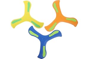 AMBEERT 3PCS Boomerang for Kids, Glow in The Dark Boomerang, With Night Visibility, Oomerang Toy Set in Orange Yellow Blue, Outdoor Flying Toy for All Ages, Lightweight and Durable Design