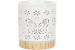 RAJX Matte Ceramic Butterfly Cut Out Oil Burner, Novelty Gifts for Christmas, Essential Oils and Wax Melt Burners, Scented Aromatherapy Diffuser for Home Decor (Butterfly)