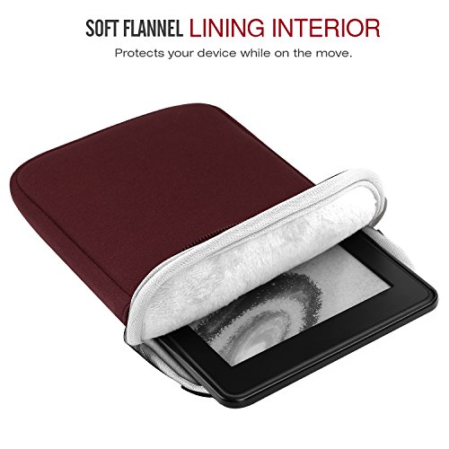 MoKo Universal 6 Zoll Sleeve Hülle – Tragbare Neoprene Schutzhülle Tasche für Tablets, Kobo Touch 2.0, Kobo Glo HD, Tolino Shine 2HD, Tolino Vision 3HD E-Book E-Reader, Rot Wein - 4
