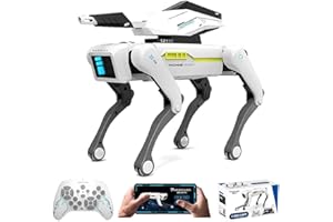 Teeggi 8006 Robot perro juguete teledirigido para niños de 3 a 12 años, perro robot inteligente admite control de la aplicación, puede programar cañón de incendios, bailar, música e interactuar