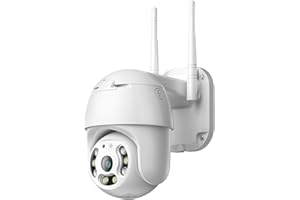 TECHTIME Telecamera PTZ WiFi Esterno ICSEE - Camera Wireless Smart con Speed Zoom per Sicurezza Esterna, Visione Notturna, Rilevamento Movimento