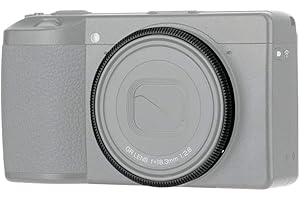 JJC Metallring Ringkappe Adapter für Ricoh GR III GRIII GR3 DSLR Digital Kamera, ersetzt für Ricoh GN-1 Akzentring - schwarz