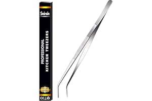 Smirain Pinze Cucina Acciaio 16-40cm, Pinza da Chef professionali di Alta Precisione, Barbecue, Bistecca, Hamburger, Pasta, Dessert, Decorazione, Estrazione, Cottura al Forno (Inclinata, 30cm)