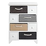 Rebecca Srl Kommode4 Körbe Stroh 4 Schubladen (Code RE4014)