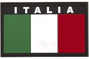 SENZAMA Patch 3D Bandiera Italiana in PVC con Strappo 8x5 cm Toppa Tricolore Hook and Loop Patch Italia