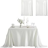 BXUUXA 2 Pieces Party Tablecloth White, 260 x 152 cm, Made of Polyester | Large Rectangular Tablecloth Suitable for Events, W
