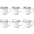 Larah by BOROSIL Classic Opalware Mug Set, 6 Pieces, White